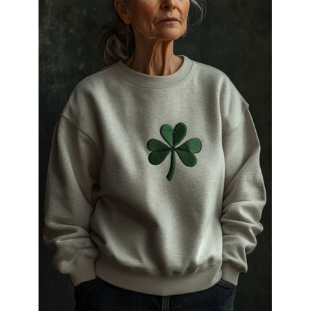 Women's St Patrick's Day Floral Shamrock Printing Casual Spring/Fall Long Sleeve Sweatshirt