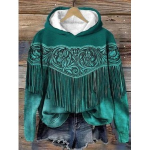 Women's 3D Printing Spring/Fall Long Sleeve Vintage Daily Hoodie