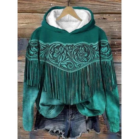 Women's 3D Printing Spring/Fall Long Sleeve Vintage Daily Hoodie