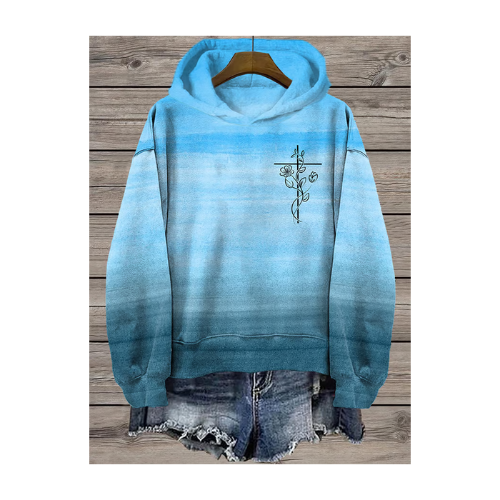 Women's Floral Spring/Fall Printing Long Sleeve Casual Daily Hoodie