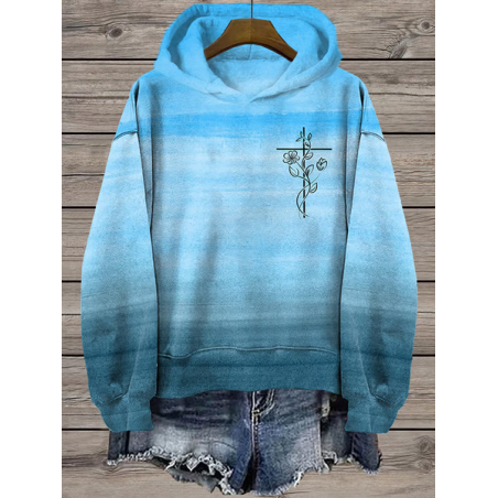 Women's Floral Spring/Fall Printing Long Sleeve Casual Daily Hoodie