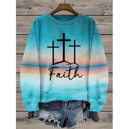 Women's Crew Neck Text Letters Printing Casual Spring/Fall Long Sleeve Sweatshirt