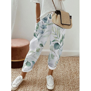 Women's Floral Ankle Pants Pant Casual Spring/Fall Trousers
