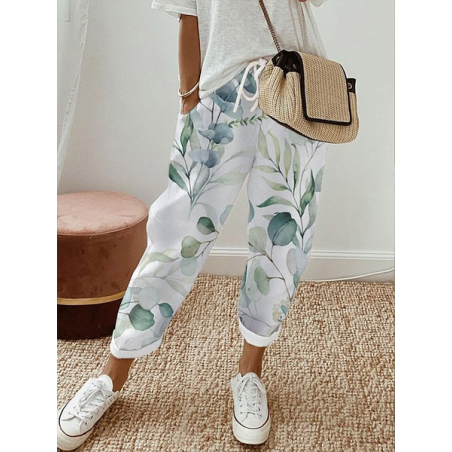 Women's Floral Ankle Pants Pant Casual Spring/Fall Trousers