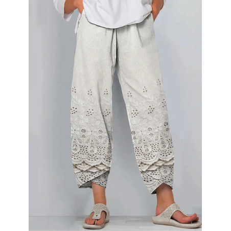 Women Floral Capris Pant Casual Summer Trousers