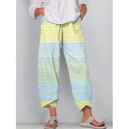 Women Striped Capris Pants Casual Summer Trousers
