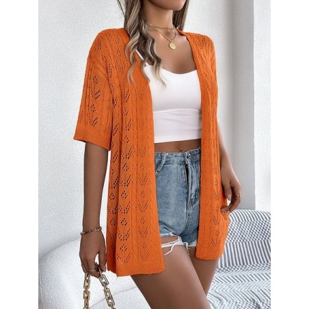 Women Lace Summer Cover-up Vintage Hollow Out Lightweight Cardigan