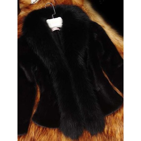 Women's Autumn Outerwear Urban Fluff/Granular Fleece Fabric Plain Long Sleeve Wrap Jacket