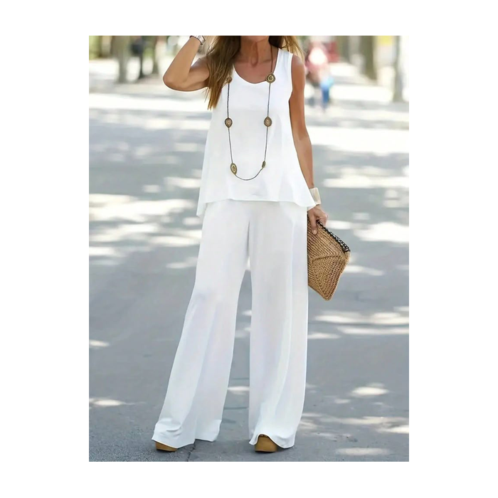 Women Plain Printing Two-Piece Set Daily Sleeveless Casual Summer Multi-Piece Set Matching Set