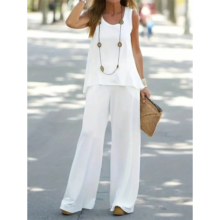 Women Plain Printing Two-Piece Set Daily Sleeveless Casual Summer Multi-Piece Set Matching Set