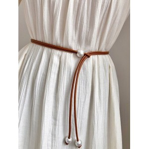 Urban Plain Pearl Decoration Belt