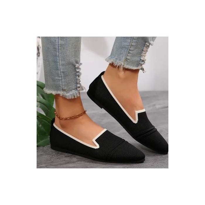 Street All Season Mesh Fabric Contrast Stitching Shallow Shoes