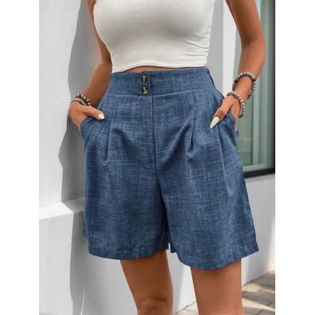 Women Plain Fifth Pants Straight Pants Casual Summer Shorts
