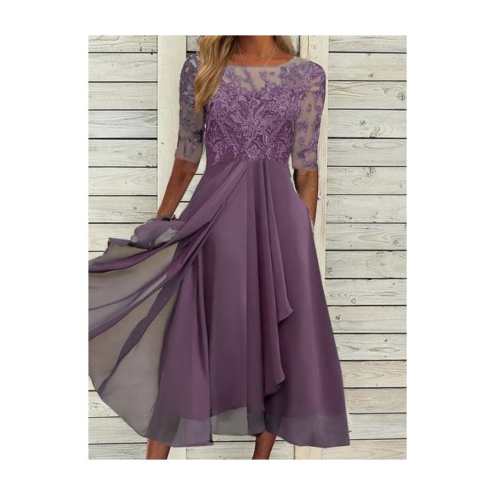 Women's Elegant Mother Of The Bride Dress Wedding Guest Dress