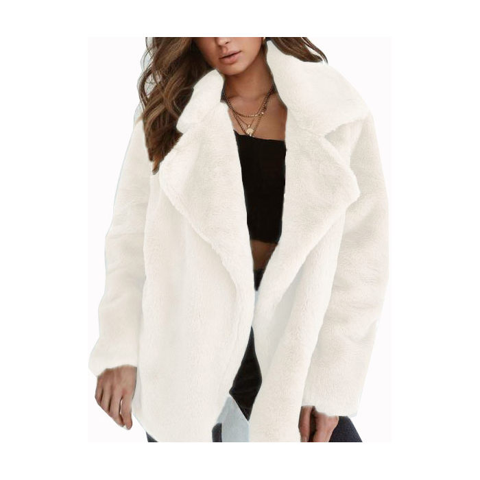 Women Spring/Fall Outerwear Casual Split Joint Plain Long Sleeve Lapel Collar Jacket