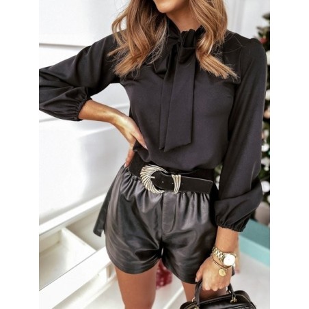 Women Plain V Neck Long Sleeve Shirt Split Joint Casual Daily Spring/Fall Top