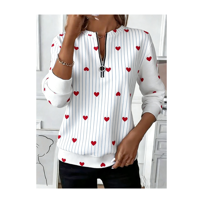 Women Striped Crew Neck Vintage Spring/Fall Long Sleeve Sweatshirt