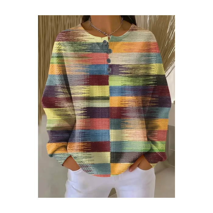 Women Abstract Crew Neck Printing Casual Spring/Fall Long Sleeve Sweatshirt