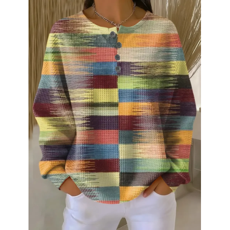 Women Abstract Crew Neck Printing Casual Spring/Fall Long Sleeve Sweatshirt