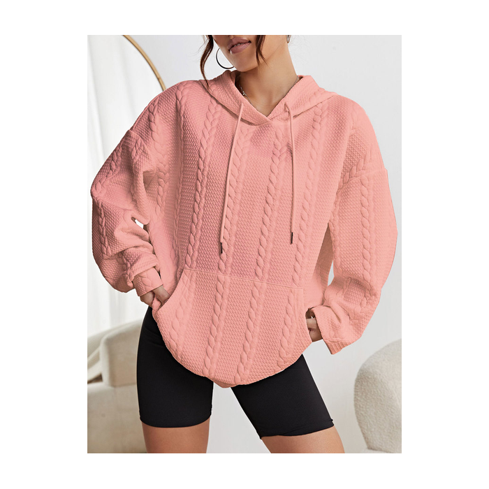 Women Plain Spring/Fall Long Sleeve Casual Daily Hoodie