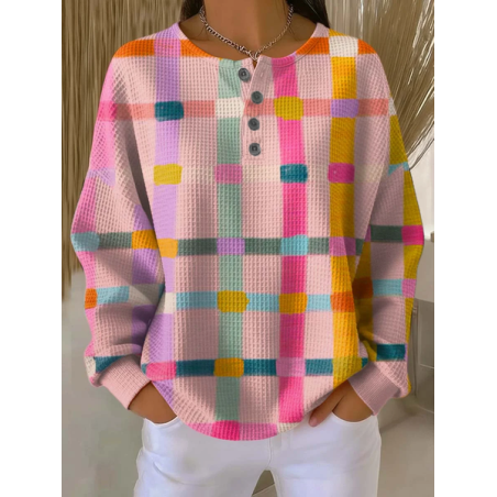 Women Abstract Crew Neck Printing Casual Spring/Fall Long Sleeve Sweatshirt