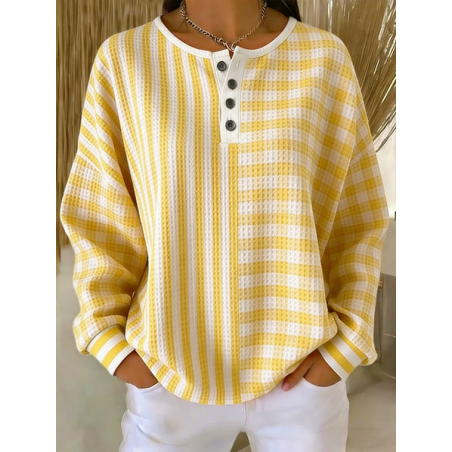 Women Striped Casual Spring/Fall Long Sleeve Sweatshirt