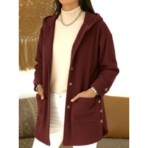 Women Plain Long Sleeve Hoodie Casual Spring/Fall Jacket Outerwear