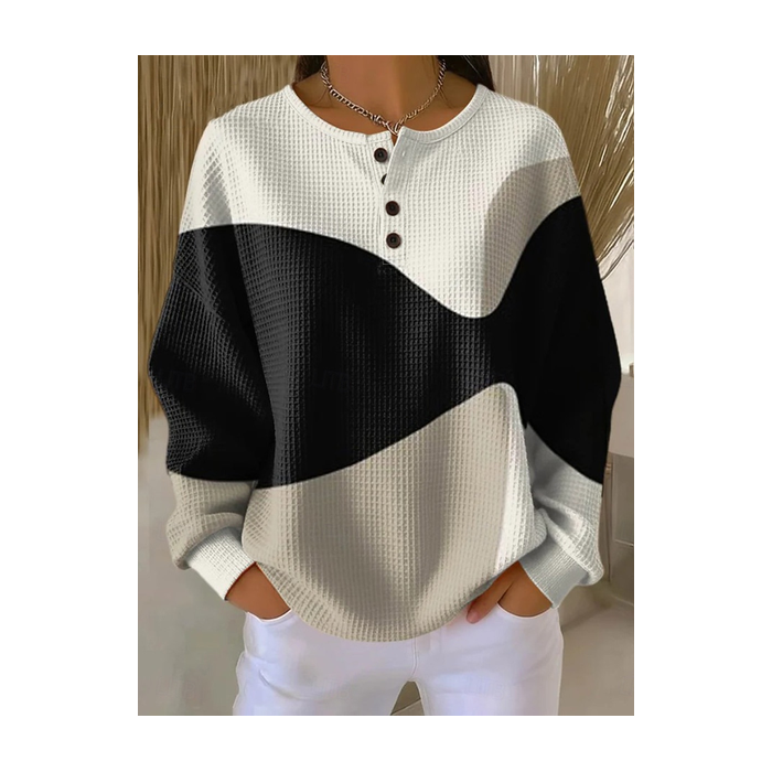 Women Abstract Crew Neck Printing Casual Spring/Fall Long Sleeve Sweatshirt