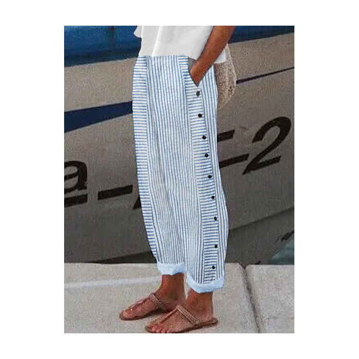 Women Striped Ankle Pants Pants Casual Spring/Fall Trousers