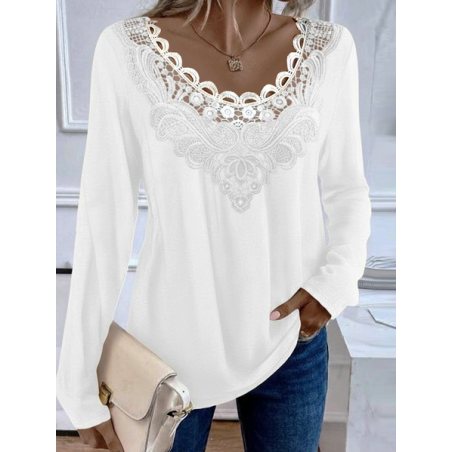 Women Plain Long Sleeve Tee T-shirt Crew Neck Printing Casual Graphic Tee Spring/Fall Top