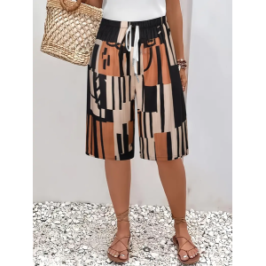 Women Geometric Fifth Pants Pant Casual Summer Trousers