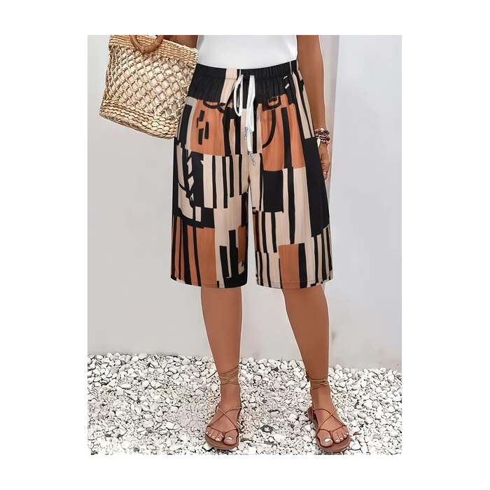 Women Geometric Fifth Pants Pant Casual Summer Trousers