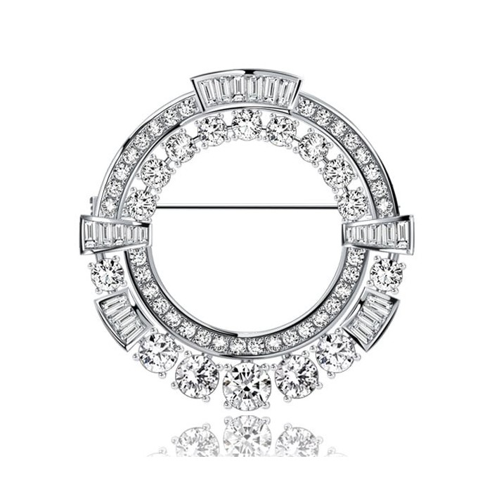 Italo Unique Wreath White Sapphire Vintage Brooch For Women