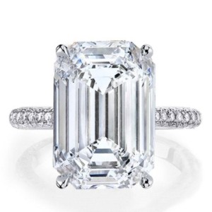 Italo Emerald Cut Engagement Ring Affordable With Hidden Halo