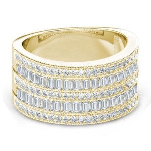 Golden Art Deco Wedding Band (4.22 CT. TW.)