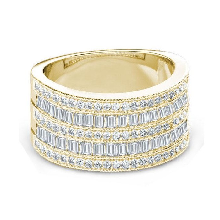 Golden Art Deco Wedding Band (4.22 CT. TW.)