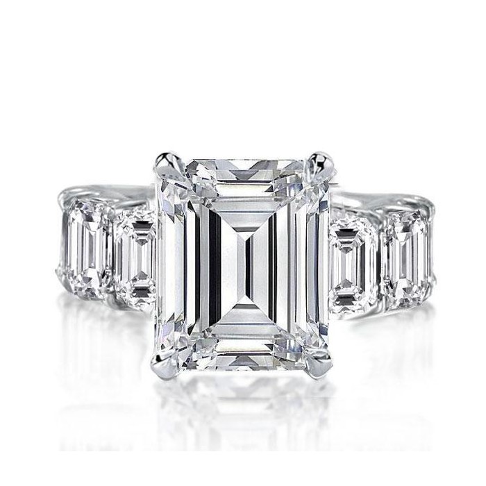 Italo Emerald Eternity Created White Sapphire Engagement Ring