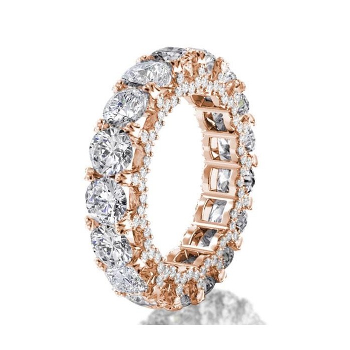 Italo Rose Gold Ring Eternity Wedding Band for Women