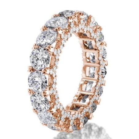 Italo Rose Gold Ring Eternity Wedding Band for Women