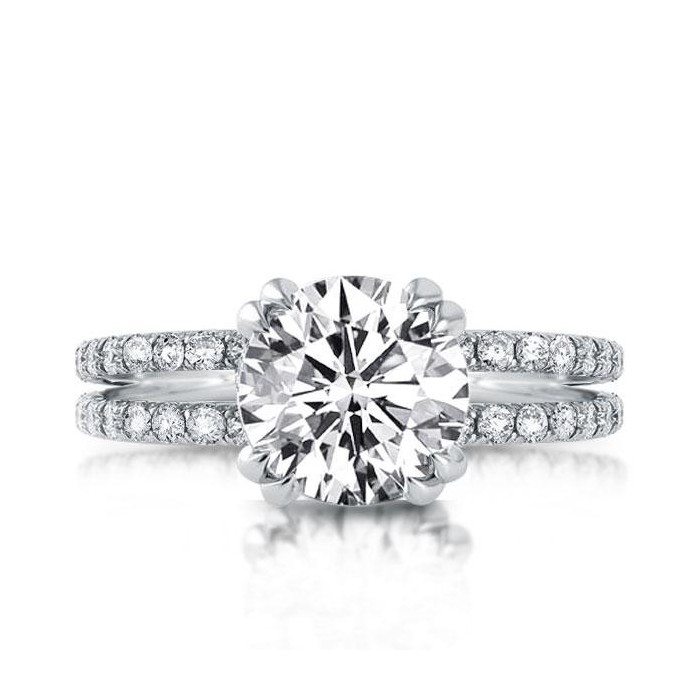 Double Prong Split Shank Engagement Ring