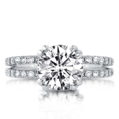Double Prong Split Shank Engagement Ring