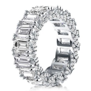 Italo Eternity Band Emerald Cut Wedding Band For Women