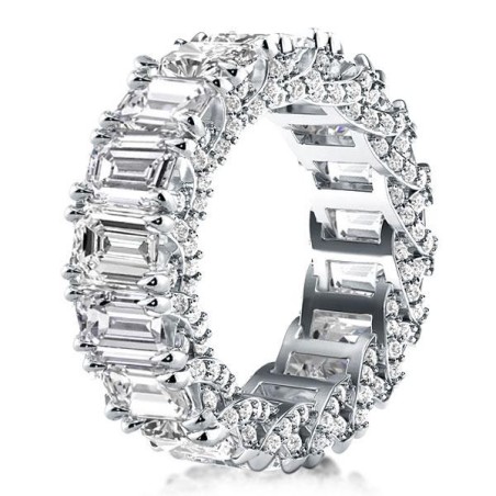 Italo Eternity Band Emerald Cut Wedding Band For Women
