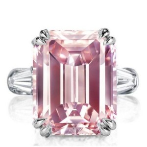 Italo Pink Ring Emerald Cut Engagement Ring Affordable