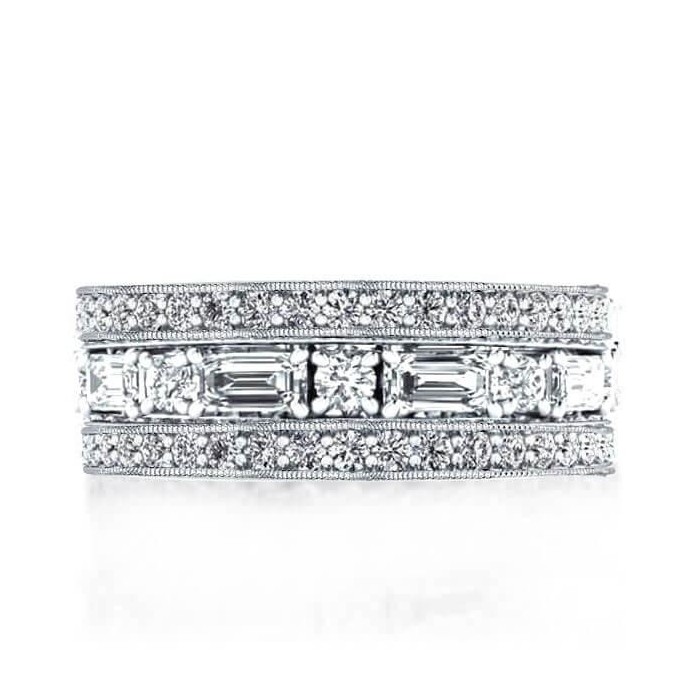 Classic Triple Row Eternity Stackable Band Set