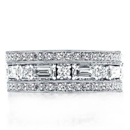 Classic Triple Row Eternity Stackable Band Set