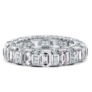 Italo Eternity Emerald Created White Sapphire Wedding Band