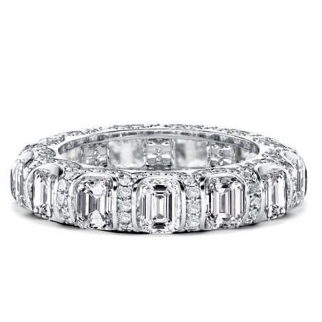 Italo Eternity Emerald Created White Sapphire Wedding Band