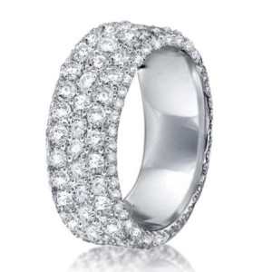 Italo Micro Pave Eternity Created White Sapphire Wedding Band
