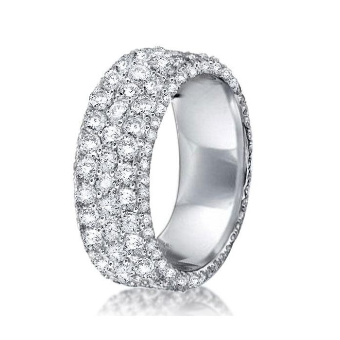Italo Micro Pave Eternity Created White Sapphire Wedding Band